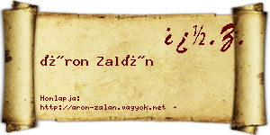 Áron Zalán névjegykártya