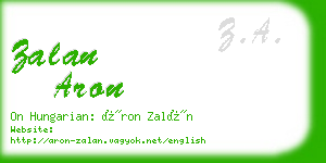 zalan aron business card